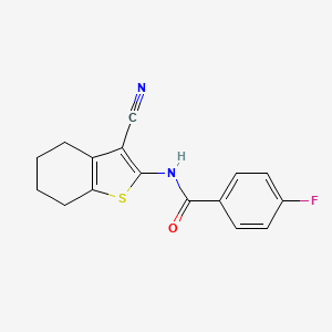 molecular formula C16H13FN2OS B2541740 N-(3-cyano-4,5,6,7-tetrahydro-1-benzothiophen-2-yl)-4-fluorobenzamide CAS No. 325979-58-6