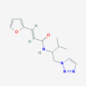 molecular formula C14H18N4O2 B2541743 (E)-3-(呋喃-2-基)-N-(3-甲基-1-(1H-1,2,3-三唑-1-基)丁烷-2-基)丙烯酰胺 CAS No. 2035000-18-9