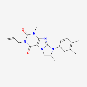 molecular formula C20H21N5O2 B2541744 3-allyl-8-(3,4-dimethylphenyl)-1,7-dimethyl-1H-imidazo[2,1-f]purine-2,4(3H,8H)-dione CAS No. 887465-34-1