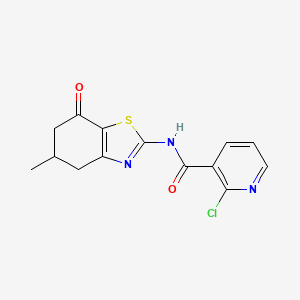 molecular formula C14H12ClN3O2S B2541746 2-chloro-N-(5-methyl-7-oxo-5,6-dihydro-4H-1,3-benzothiazol-2-yl)pyridine-3-carboxamide CAS No. 1024297-72-0