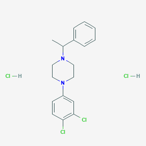 molecular formula C18H22Cl4N2 B2541754 1-(3,4-Dichlorophenyl)-4-(1-phenylethyl)piperazine dihydrochloride CAS No. 1046808-64-3