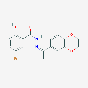 (Z)-5-bromo-N'-(1-(2,3-dihydrobenzo[b][1,4]dioxin-6-yl)ethylidene)-2-hydroxybenzohydrazide