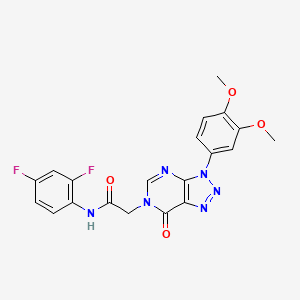 molecular formula C20H16F2N6O4 B2541756 N-(2,4-difluorophenyl)-2-(3-(3,4-dimethoxyphenyl)-7-oxo-3H-[1,2,3]triazolo[4,5-d]pyrimidin-6(7H)-yl)acetamide CAS No. 872594-47-3