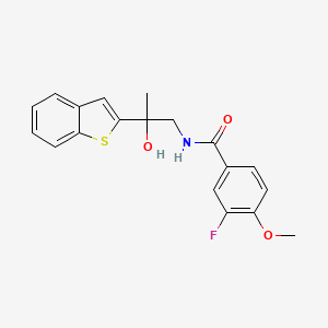 molecular formula C19H18FNO3S B2541759 N-(2-(benzo[b]thiophen-2-yl)-2-hydroxypropyl)-3-fluoro-4-methoxybenzamide CAS No. 2034547-94-7