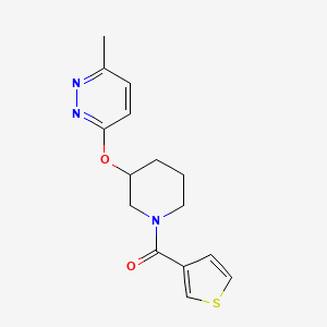 molecular formula C15H17N3O2S B2541760 (3-((6-甲基吡啶并[2,3-d]嘧啶-3-基)氧基)哌啶-1-基)(噻吩-3-基)甲酮 CAS No. 2034226-22-5