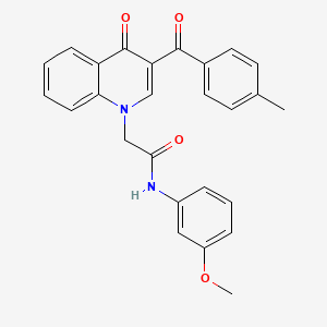 molecular formula C26H22N2O4 B2541761 N-(3-methoxyphenyl)-2-(3-(4-methylbenzoyl)-4-oxoquinolin-1(4H)-yl)acetamide CAS No. 898343-71-0