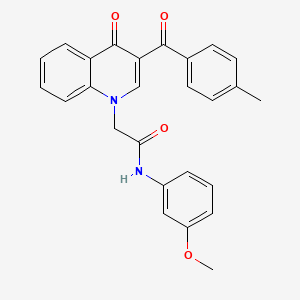 molecular formula C26H22N2O4 B2541761 N-(3-甲氧基苯基)-2-(3-(4-甲基苯甲酰基)-4-氧代喹啉-1(4H)-基)乙酰胺 CAS No. 898343-71-0