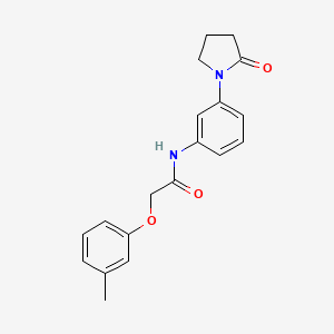 molecular formula C19H20N2O3 B2541766 2-(3-methylphenoxy)-N-[3-(2-oxopyrrolidin-1-yl)phenyl]acetamide CAS No. 941993-41-5