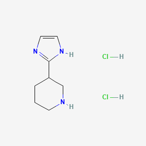 molecular formula C8H15Cl2N3 B2541768 3-(1H-Imidazol-2-YL)-piperidine dihydrochloride CAS No. 1263378-48-8