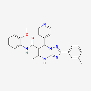 molecular formula C26H24N6O2 B2541770 N-(2-甲氧苯基)-5-甲基-7-(吡啶-4-基)-2-(间甲苯基)-4,7-二氢-[1,2,4]三唑并[1,5-a]嘧啶-6-甲酰胺 CAS No. 543679-58-9