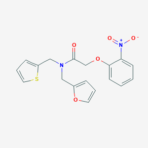 molecular formula C18H16N2O5S B254178 N-(2-furylmethyl)-2-(2-nitrophenoxy)-N-(2-thienylmethyl)acetamide 