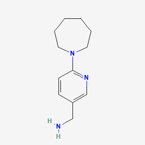 molecular formula C12H19N3 B2541781 [6-(1-氮杂庚基)-3-吡啶基]甲胺 CAS No. 926204-84-4