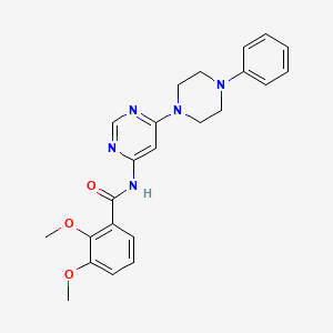 molecular formula C23H25N5O3 B2541786 2,3-ジメトキシ-N-[6-(4-フェニルピペラジン-1-イル)ピリミジン-4-イル]ベンザミド CAS No. 1396843-31-4