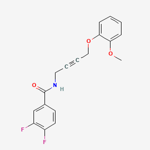 molecular formula C18H15F2NO3 B2541787 3,4-difluoro-N-(4-(2-methoxyphenoxy)but-2-yn-1-yl)benzamide CAS No. 1428379-07-0