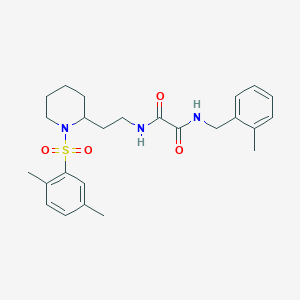 molecular formula C25H33N3O4S B2541788 N1-(2-(1-((2,5-dimethylphenyl)sulfonyl)piperidin-2-yl)ethyl)-N2-(2-methylbenzyl)oxalamide CAS No. 898407-15-3