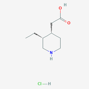 2-[(3R,4S)-3-Ethylpiperidin-4-yl]acetic acid;hydrochloride