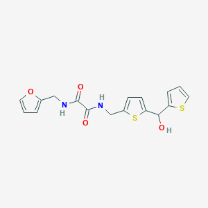 molecular formula C17H16N2O4S2 B2541796 N1-(呋喃-2-基甲基)-N2-((5-(羟基(噻吩-2-基)甲基)噻吩-2-基)甲基)草酰胺 CAS No. 1704610-76-3