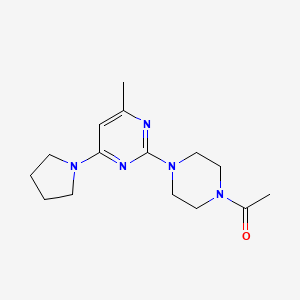 molecular formula C15H23N5O B2541797 2-(4-Acetylpiperazin-1-yl)-4-methyl-6-pyrrolidin-1-ylpyrimidine CAS No. 946258-95-3