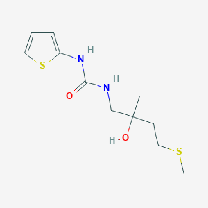molecular formula C11H18N2O2S2 B2541798 1-(2-Hydroxy-2-methyl-4-(methylthio)butyl)-3-(thiophen-2-yl)urea CAS No. 1396807-09-2