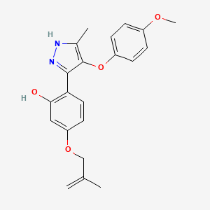 2-(4-(4-methoxyphenoxy)-5-methyl-1H-pyrazol-3-yl)-5-((2-methylallyl)oxy)phenol