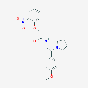 molecular formula C21H25N3O5 B254180 N-[2-(4-methoxyphenyl)-2-(pyrrolidin-1-yl)ethyl]-2-(2-nitrophenoxy)acetamide 