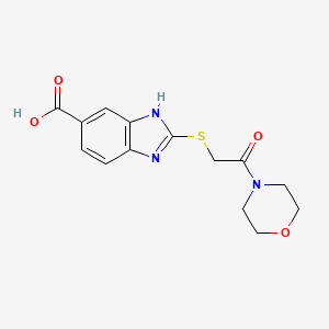 molecular formula C14H15N3O4S B2541801 2-(2-Morpholin-4-yl-2-oxo-ethylsulfanyl)-1H-benzoimidazole-5-carboxylic acid CAS No. 1508548-80-8