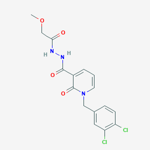 molecular formula C16H15Cl2N3O4 B2541803 1-(3,4-dichlorobenzyl)-N'-(2-methoxyacetyl)-2-oxo-1,2-dihydropyridine-3-carbohydrazide CAS No. 1105212-40-5