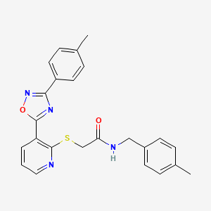 molecular formula C24H22N4O2S B2541807 N-(4-methylbenzyl)-2-((3-(3-(p-tolyl)-1,2,4-oxadiazol-5-yl)pyridin-2-yl)thio)acetamide CAS No. 1243103-59-4