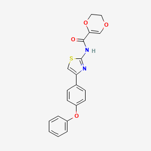 molecular formula C20H16N2O4S B2541811 N-[4-(4-phenoxyphenyl)-1,3-thiazol-2-yl]-2,3-dihydro-1,4-dioxine-5-carboxamide CAS No. 864937-81-5