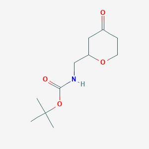 molecular formula C11H19NO4 B2541819 tert-butyl N-[(4-oxooxan-2-yl)methyl]carbamate CAS No. 2193058-84-1