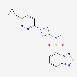 molecular formula C17H18N6O2S2 B2541823 N-[1-(6-Cyclopropylpyridazin-3-yl)azetidin-3-yl]-N-methyl-2,1,3-benzothiadiazole-4-sulfonamide CAS No. 2415556-36-2