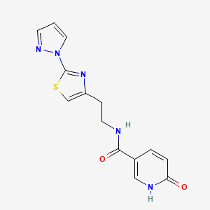 N-(2-(2-(1H-pyrazol-1-yl)thiazol-4-yl)ethyl)-6-oxo-1,6-dihydropyridine-3-carboxamide