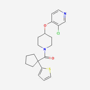 molecular formula C20H23ClN2O2S B2541828 (4-((3-Chloropyridin-4-yl)oxy)piperidin-1-yl)(1-(thiophen-2-yl)cyclopentyl)methanone CAS No. 2034578-26-0