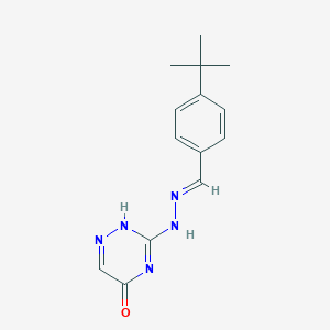 molecular formula C14H17N5O B254183 3-[(2E)-2-[(4-tert-butylphenyl)methylidene]hydrazinyl]-2H-1,2,4-triazin-5-one 