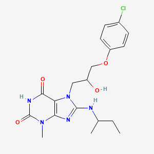 molecular formula C19H24ClN5O4 B2541834 8-(sec-butylamino)-7-(3-(4-chlorophenoxy)-2-hydroxypropyl)-3-methyl-1H-purine-2,6(3H,7H)-dione CAS No. 879071-91-7