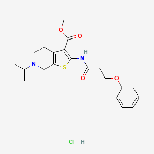 Methyl 6-isopropyl-2-(3-phenoxypropanamido)-4,5,6,7-tetrahydrothieno[2,3-c]pyridine-3-carboxylate hydrochloride