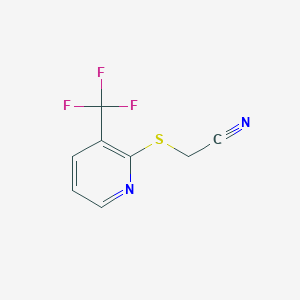 molecular formula C8H5F3N2S B2541839 2-[3-(Trifluoromethyl)pyridin-2-yl]sulfanylacetonitrile CAS No. 263762-01-2