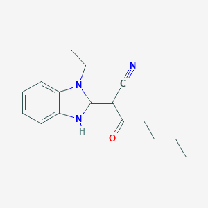 molecular formula C16H19N3O B254184 (2E)-2-(3-ethyl-1H-benzimidazol-2-ylidene)-3-oxoheptanenitrile 
