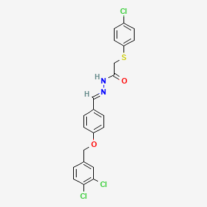 2-[(4-chlorophenyl)sulfanyl]-N'-((E)-{4-[(3,4-dichlorobenzyl)oxy]phenyl}methylidene)acetohydrazide