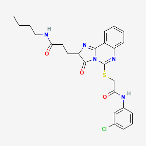 molecular formula C25H26ClN5O3S B2541842 N-butyl-3-[5-({[(3-chlorophenyl)carbamoyl]methyl}sulfanyl)-3-oxo-2H,3H-imidazo[1,2-c]quinazolin-2-yl]propanamide CAS No. 1093808-99-1