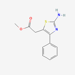 molecular formula C12H12N2O2S B2541843 Methyl 2-(2-amino-4-phenyl-1,3-thiazol-5-yl)acetate CAS No. 147003-46-1