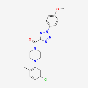molecular formula C20H21ClN6O2 B2541844 (4-(5-chloro-2-methylphenyl)piperazin-1-yl)(2-(4-methoxyphenyl)-2H-tetrazol-5-yl)methanone CAS No. 1396624-83-1