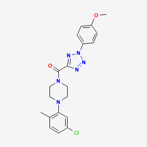 molecular formula C20H21ClN6O2 B2541844 (4-(5-chloro-2-méthylphényl)pipérazin-1-yl)(2-(4-méthoxyphényl)-2H-tétrazol-5-yl)méthanone CAS No. 1396624-83-1