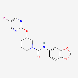molecular formula C17H17FN4O4 B2541847 N-(benzo[d][1,3]dioxol-5-yl)-3-((5-fluoropyrimidin-2-yl)oxy)piperidine-1-carboxamide CAS No. 2034326-42-4