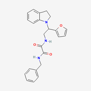 molecular formula C23H23N3O3 B2541849 N1-benzyl-N2-(2-(furan-2-yl)-2-(indolin-1-yl)ethyl)oxalamide CAS No. 898458-30-5