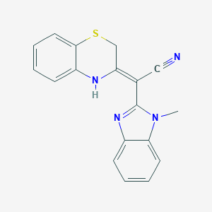 molecular formula C18H14N4S B254185 2H-1,4-benzothiazin-3-yl(1-methyl-1,3-dihydro-2H-benzimidazol-2-ylidene)acetonitrile 