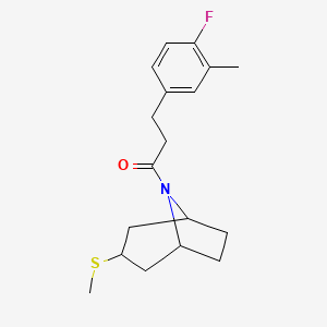 molecular formula C18H24FNOS B2541854 3-(4-氟-3-甲基苯基)-1-((1R,5S)-3-(甲硫基)-8-氮杂双环[3.2.1]辛烷-8-基)丙烷-1-酮 CAS No. 1795191-81-9