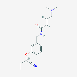 molecular formula C17H23N3O2 B2541864 (E)-N-[[3-(1-Cyanopropoxy)phenyl]methyl]-4-(dimethylamino)but-2-enamide CAS No. 2411332-99-3