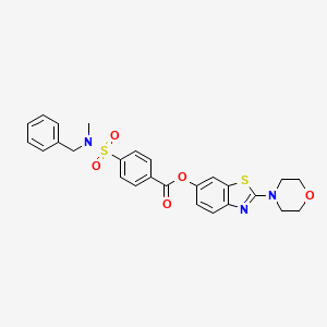 molecular formula C26H25N3O5S2 B2541871 2-吗啉并苯并[d]噻唑-6-基4-(N-苄基-N-甲基磺酰氨基)苯甲酸酯 CAS No. 941958-97-0