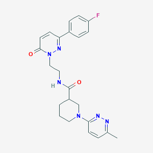 molecular formula C23H25FN6O2 B2541877 N-(2-(3-(4-fluorophenyl)-6-oxopyridazin-1(6H)-yl)ethyl)-1-(6-methylpyridazin-3-yl)piperidine-3-carboxamide CAS No. 1421530-08-6